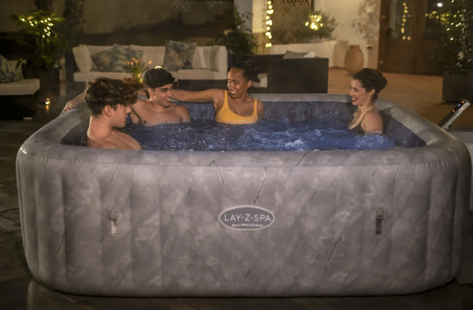 ⁦ג'קוזי מתנפח בייתי סן פרנסיסקו | Bestway | 230x230x71| 6001Q|SAN FRANCISCO| SPA⁩ – תמונה ⁦2⁩