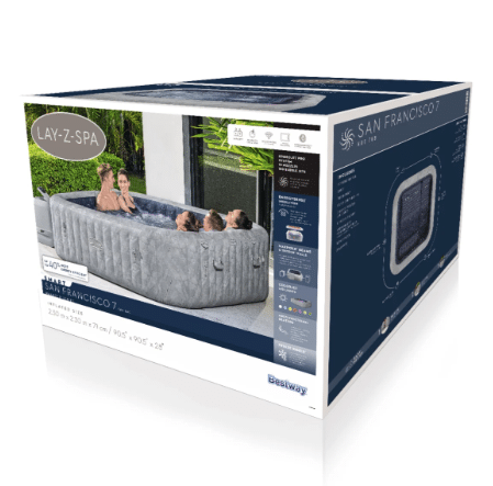⁦ג'קוזי מתנפח בייתי סן פרנסיסקו | Bestway | 230x230x71| 6001Q|SAN FRANCISCO| SPA⁩ – תמונה ⁦3⁩