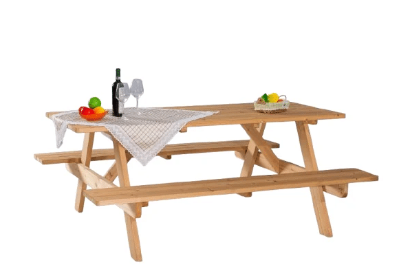 ⁦שולחן פיקניק קקל גדול ל 6 אנשים מעץ |70X137.5X73.5 סמ | מקט TB3056⁩ – תמונה ⁦4⁩