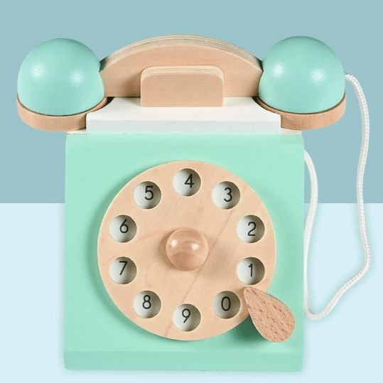 טלפון חוגה מעץ לילדים | מקט W01E004 טלפון חוגה מעץ לילדים | מקט W01E004 – תמונה 1