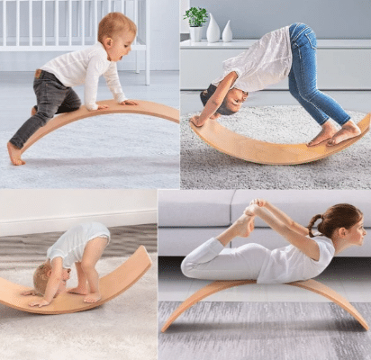 ⁦קשת איזון מונטסורית מעץ לילידים לשיפור תנועה ואיזון | מקט W01D028⁩ – תמונה ⁦3⁩