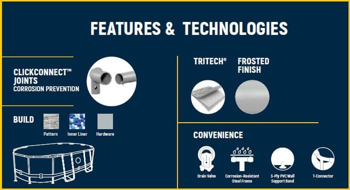 ⁦בריכה אובלית אולטרה + משאבת פילטר 530 + סולם + כיסוי + 2 חלונות דמוי בריקים⁩ – תמונה ⁦9⁩