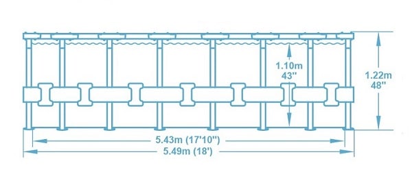 ⁦בריכה עגולה אולטרה + פילטר 1500+סולם+ כיסוי+חלונות -רטאן |549X122 ס"מ| מקט56977| BESTWAY⁩ – תמונה ⁦6⁩