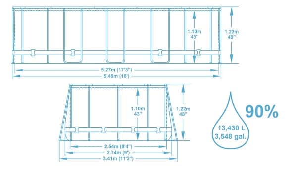 ⁦בריכה אובלית אולטרה + משאבת פילטר 1500 + סולם + כיסוי⁩ – תמונה ⁦7⁩