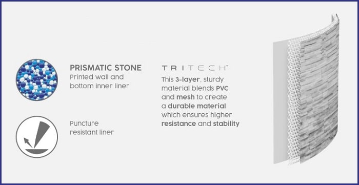 ⁦בריכה אובלית אולטרה + משאבת פילטר 530 + סולם + כיסוי + 2 חלונות דמוי בריקים⁩ – תמונה ⁦12⁩