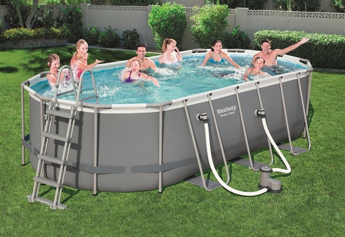 ⁦בריכה אובלית אולטרה + משאבת פילטר 1500 + סולם + כיסוי⁩ – תמונה ⁦2⁩