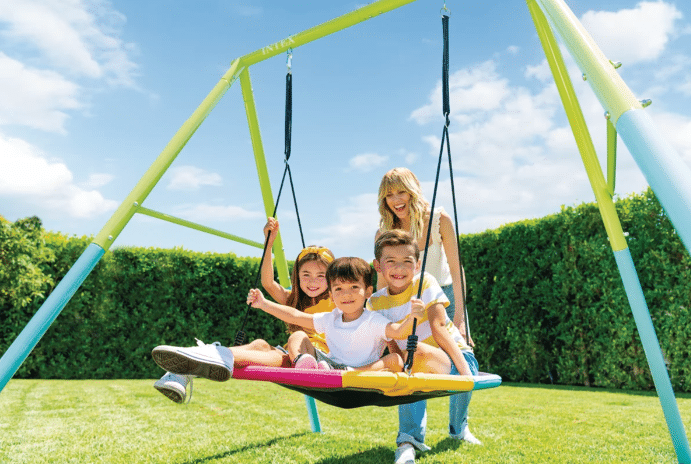 נדנדת מושב צלחת צבעונית לחצר לילדים| 201X235X200 ס"מ| מקט 44111| INTEX