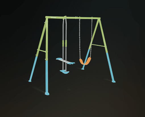 נדנדת שני חלקים נדנדה גמישה ונדנדת וגלישה לחצר לילדים| 2.35X2.35X2 מטר| מקט 44120