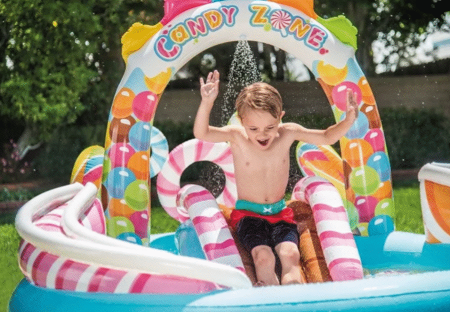 ⁦בריכת מתנפחת לילדים | טירת הסוכריות (295X191X130 סמ) INTEX⁩ – תמונה ⁦3⁩
