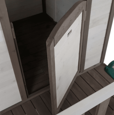 ⁦בית עץ לילדים בסגנון כפרי כולל מגלש ומרפסת (188X139X101 סמ) מק"ט 2005XL⁩ – תמונה ⁦4⁩