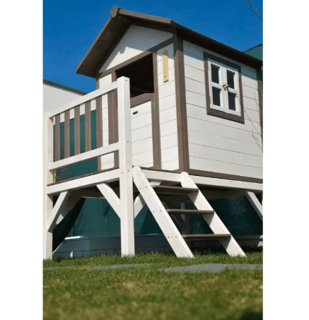 ⁦בית עץ לילדים בסגנון כפרי כולל מגלש ומרפסת (188X139X101 סמ) מק"ט 2005XL⁩ – תמונה ⁦5⁩