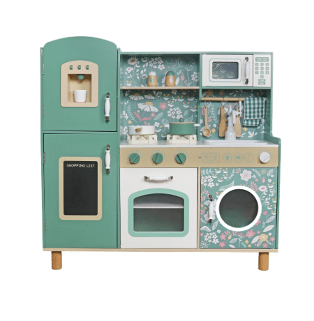 מטבח אלון מעץ לילדים בצבע ירוק W10C790B