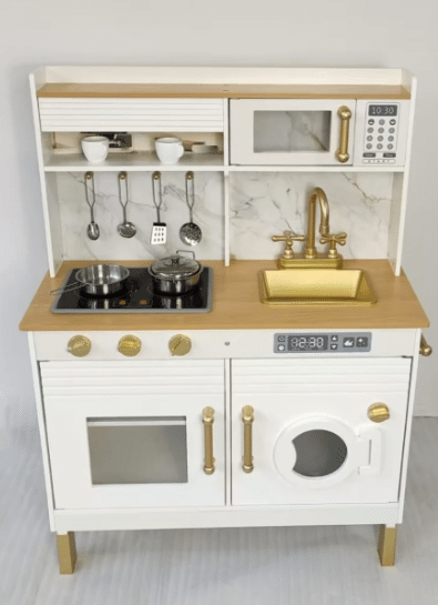 מטבח אלקטרוני דאלאס מעץ לילדים לבן DALLAS