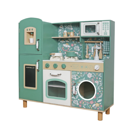 ⁦מטבח אלון מעץ לילדים בצבע ירוק W10C790B⁩ – תמונה ⁦3⁩