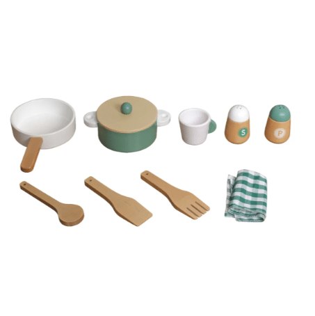 ⁦מטבח אלון מעץ לילדים בצבע ירוק W10C790B⁩ – תמונה ⁦2⁩