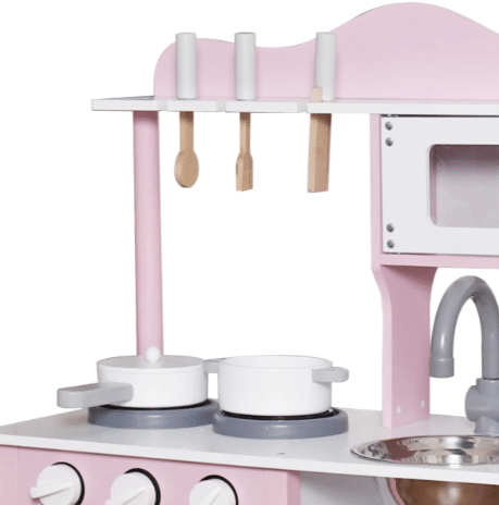 ⁦מטבח שני ורוד מעץ לילדים W10C404I⁩ – תמונה ⁦5⁩