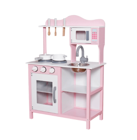 ⁦מטבח שני ורוד מעץ לילדים W10C404I⁩ – תמונה ⁦2⁩