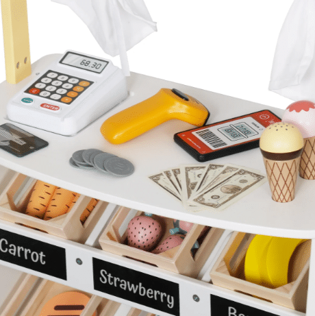 ⁦דוכן שוק מעץ לילדים W10A232⁩ – תמונה ⁦2⁩